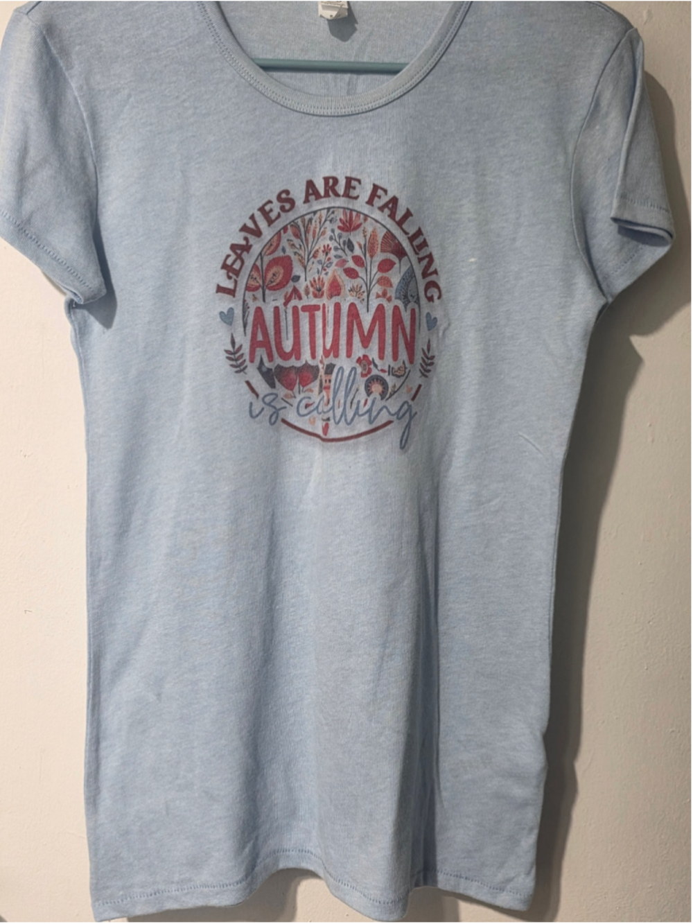 Women's Alternative Short Sleeve Tee, Size S, Blue and Red
